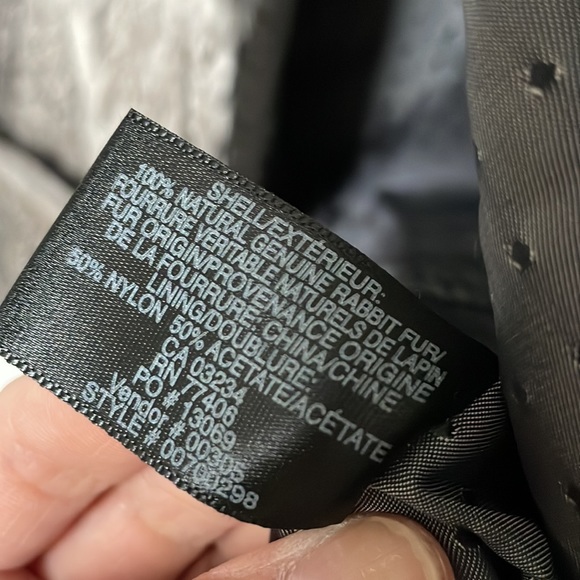 Club Monaco rabbit fur vest gray black - Picture 5 of 6